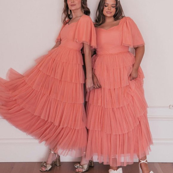 JessaKae Dresses & Skirts - NWT JessaKae Allegro coral ruffle maxi dress 2X 18 20
